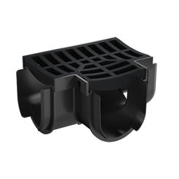 B. Storm Drain Tee Piece with Grate Plastic Black