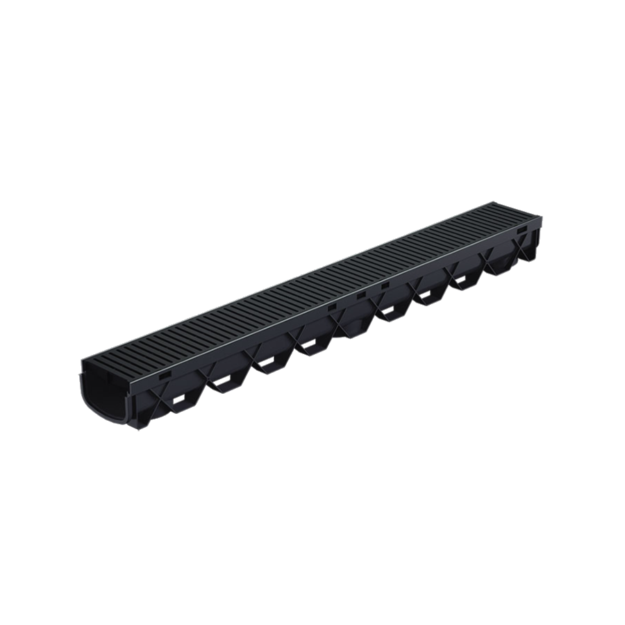 Reln Storm Mate Channel and Grate Heelguard Plastic Black 1m (L) x 120mm (W) x 85mm (D)