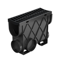 A. Storm Drain Slimline Pit and Grate Plastic Black 344mm (L) x 121mm (W) x 261mm (D)