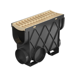 A. Storm Drain Slimline Pit and Grate Plastic Sandstone 344mm (L) x 121mm (W) x 261mm (D)