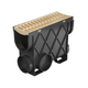 A. Storm Drain Slimline Pit and Grate Plastic Sandstone 344mm (L) x 121mm (W) x 261mm (D)