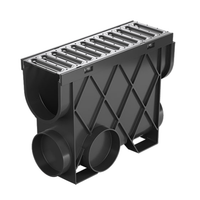 A. Storm Drain Slimline Pit and Grate Stainless Steel 344mm (L) x 121mm (W) x 261mm (D)