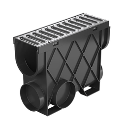 A. Storm Drain Slimline Pit and Grate Stainless Steel 344mm (L) x 121mm (W) x 261mm (D)