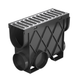 A. Storm Drain Slimline Pit and Grate Stainless Steel 344mm (L) x 121mm (W) x 261mm (D)