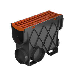 A. Storm Drain Slimline Pit and Grate Plastic Terracotta 344mm (L) x 121mm (W) x 261mm (D)