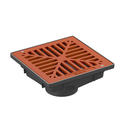 Uni Pit Series 200 with Aluminium Terracotta Grate 225mm x 225mm x 90mm/100mm Pipe