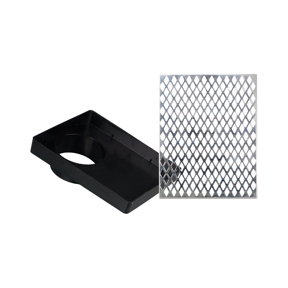 Stormwater Finishing Collar and Grate Rectangle S/S 190mm x 150mm x 90mm in to Pipe