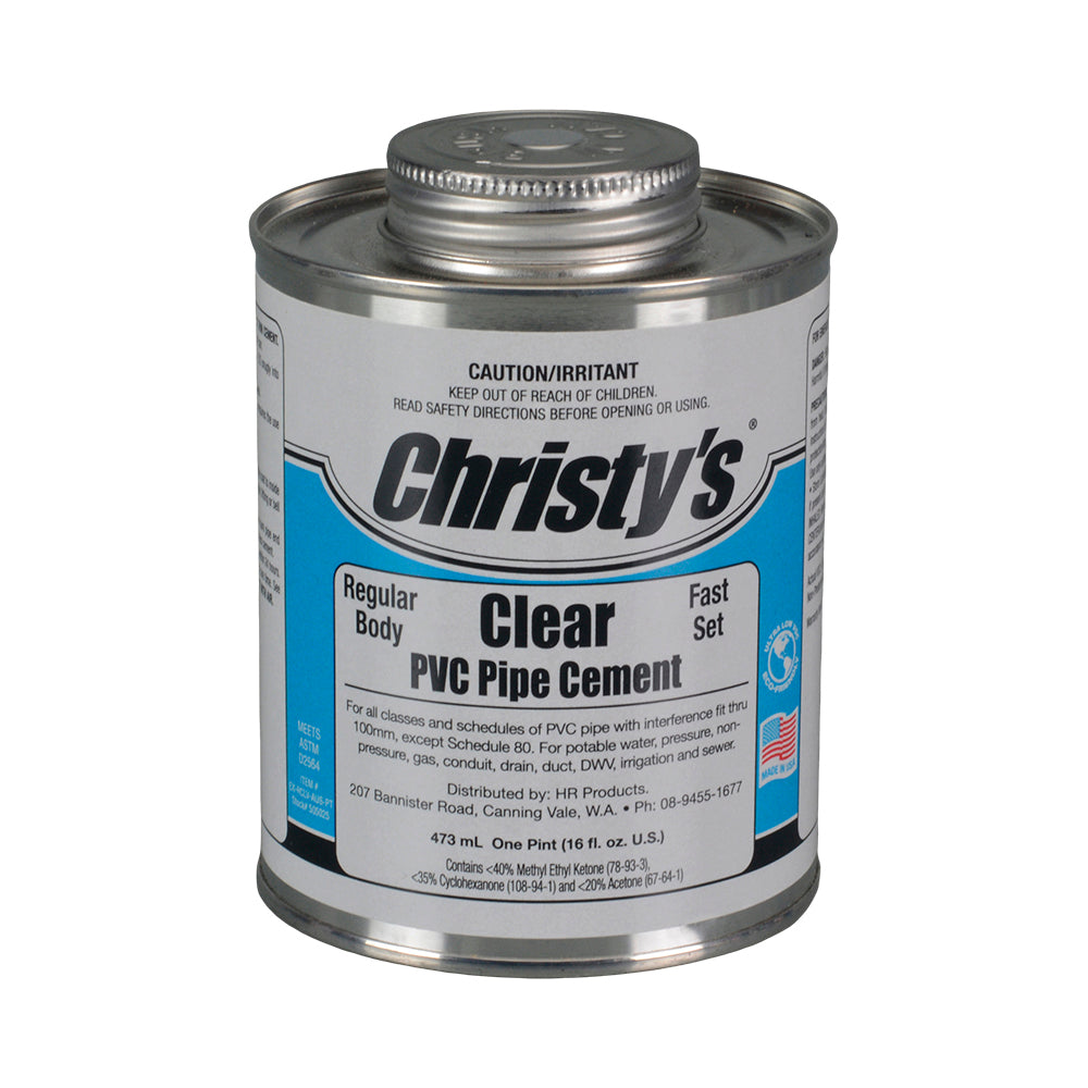 Solvent Cement Christy"s High Strength PVC Clear 473 ml